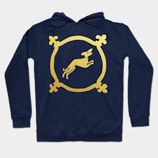 Medieval Style Metallic Gold Hound or Hunting Dog Hoodie